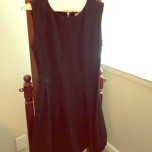 Black fit and flair pleated dress